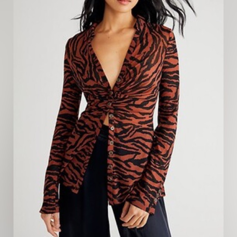 Free People Lucky Mesh Shirtee Small